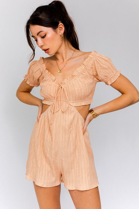 LE LIS Off-Shoulder Cutout Romper