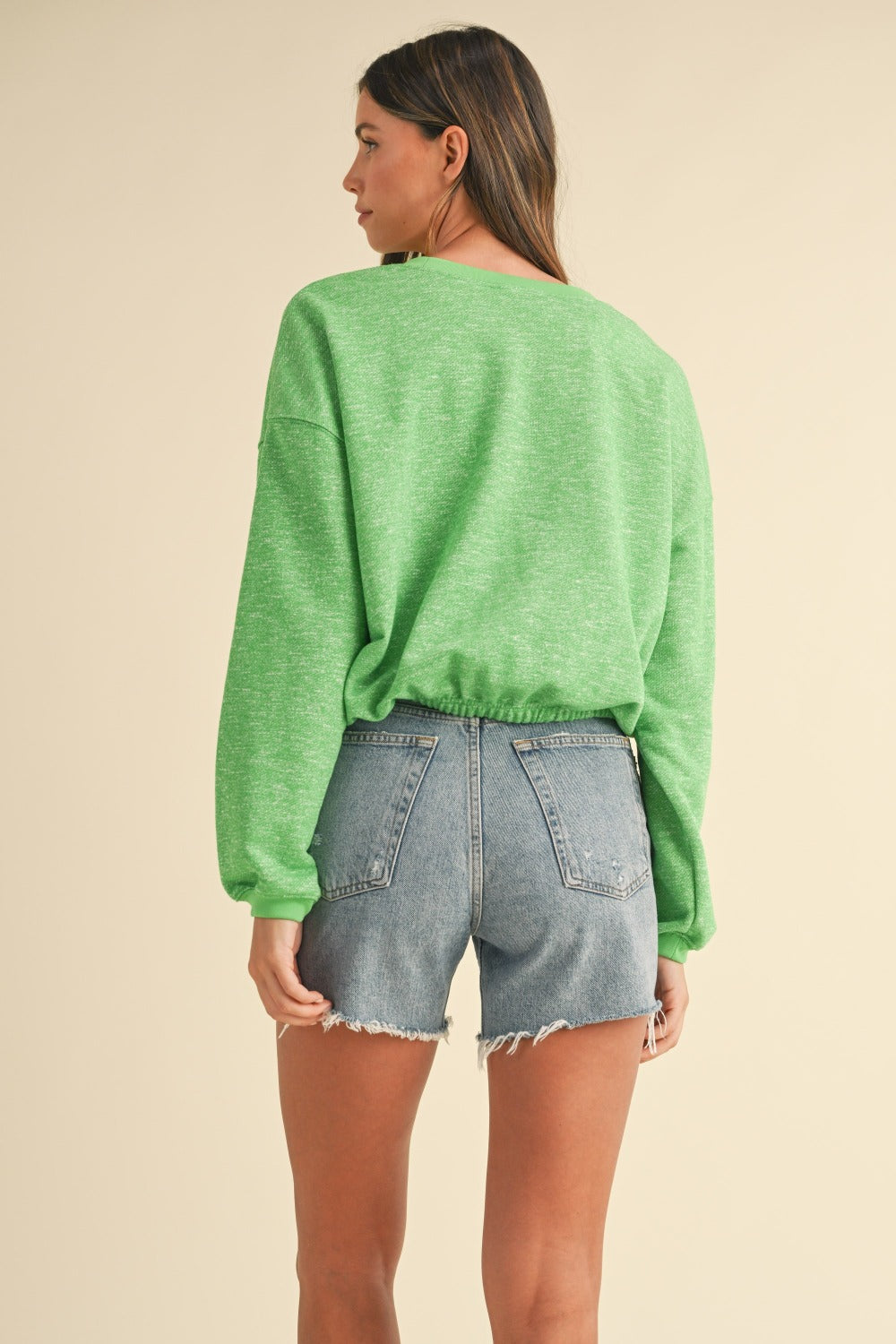 MABLE Letter Embroidery Crop Sweatshirt