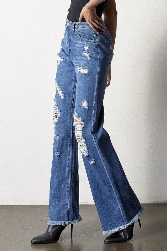 Distressed Dad Jeans