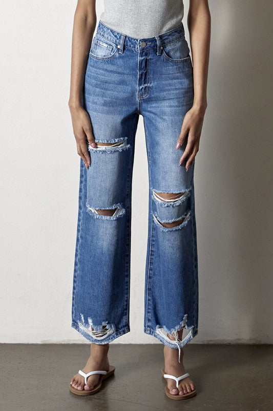 Destructed Straight Jeans