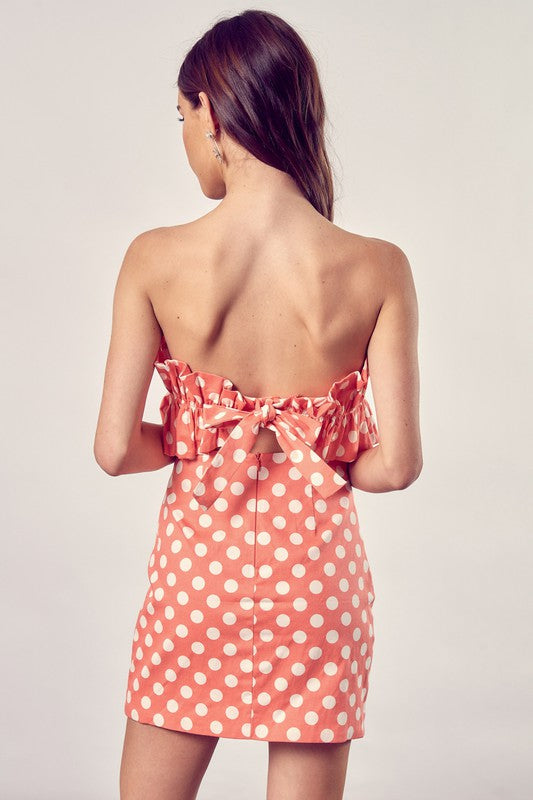 Do + Be Collection Ruffle Detail Polka Dot Dress