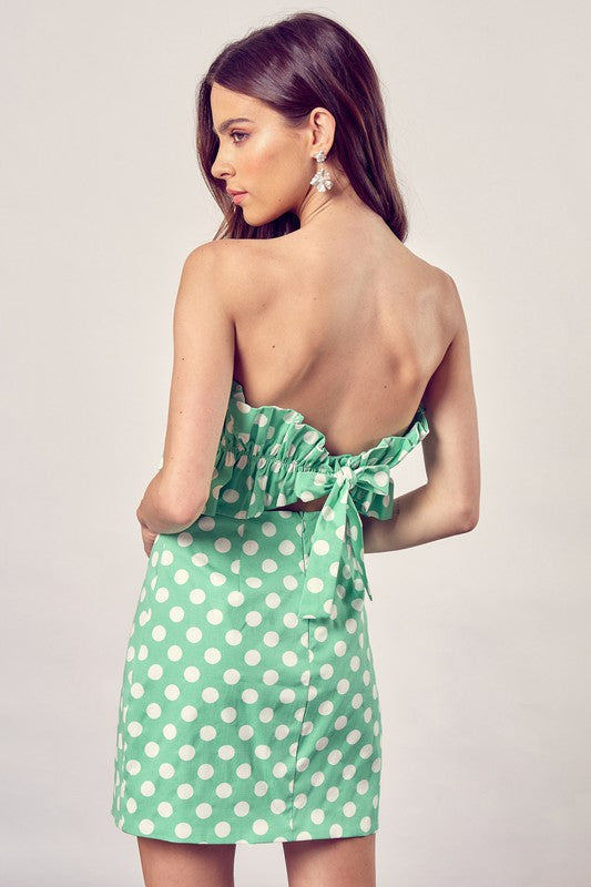 Do + Be Collection Ruffle Detail Polka Dot Dress