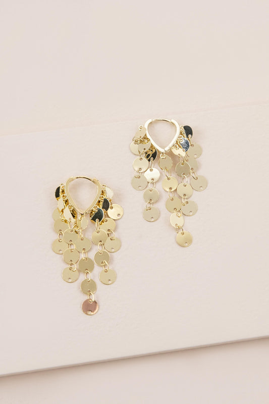 Mini Gold Disk Dangle Earrings