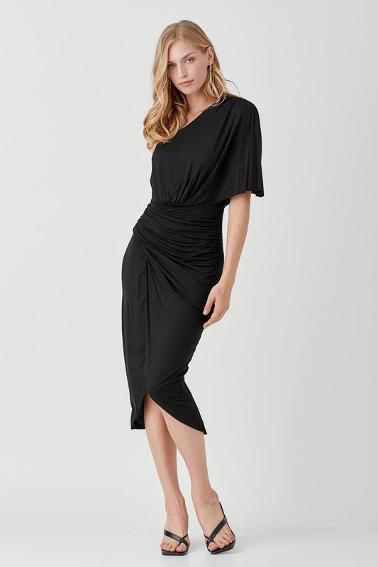 Mustard Seed One Shoulder Drape Jersey Dress