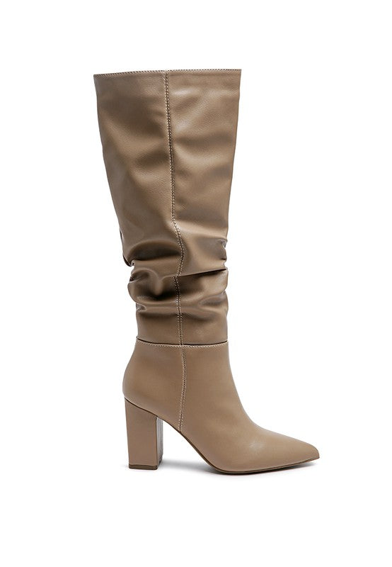 HANOI Faux Leather Knee-High Slouch Boots