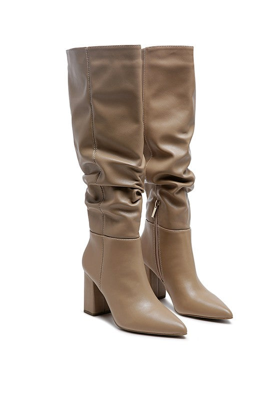 HANOI Faux Leather Knee-High Slouch Boots