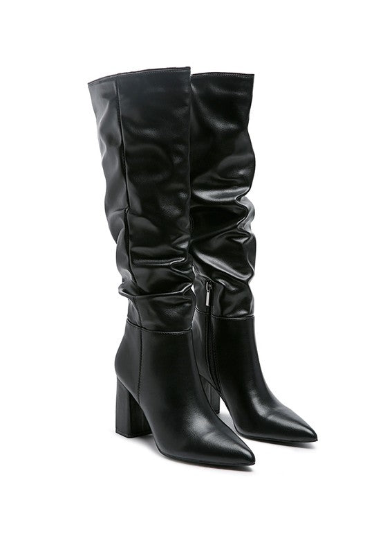 HANOI Faux Leather Knee-High Slouch Boots