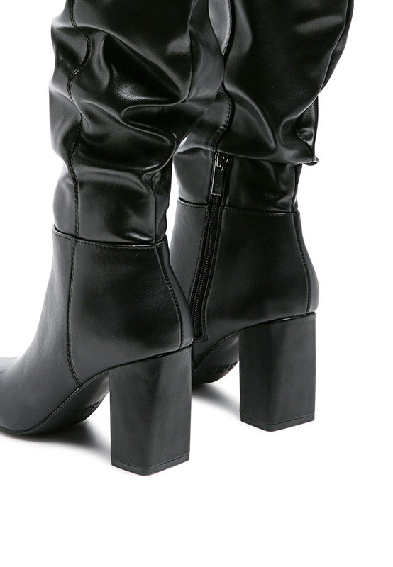 HANOI Faux Leather Knee-High Slouch Boots