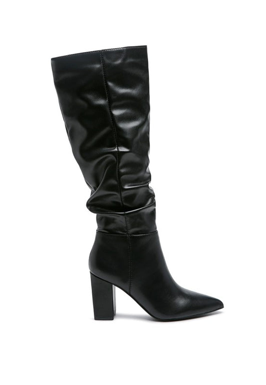 HANOI Faux Leather Knee-High Slouch Boots