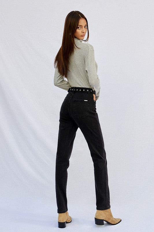 High Waisted Straight Jeans