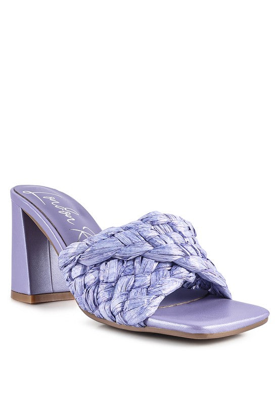 POUT PRO Braided Raffia Block Sandal