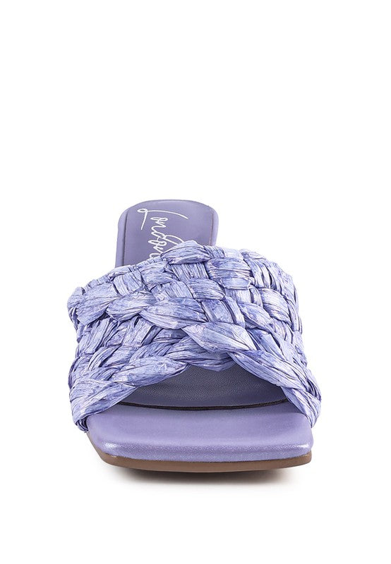 POUT PRO Braided Raffia Block Sandal