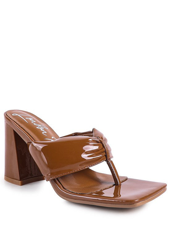 PHANTOM Ruched High Heel Thong Sandals