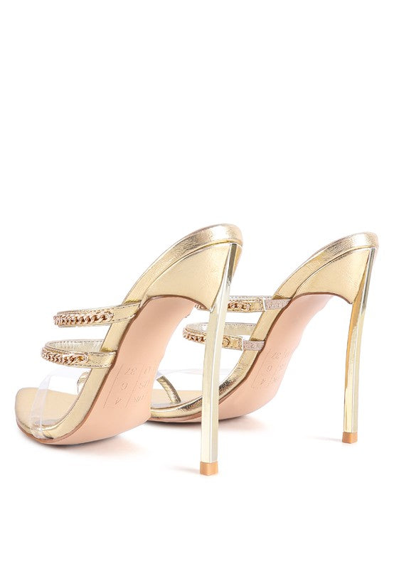 TICKLE ME High Heeled Toe Ring Sandals