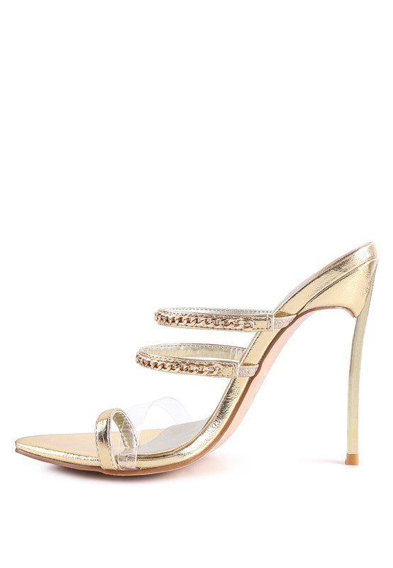 TICKLE ME High Heeled Toe Ring Sandals