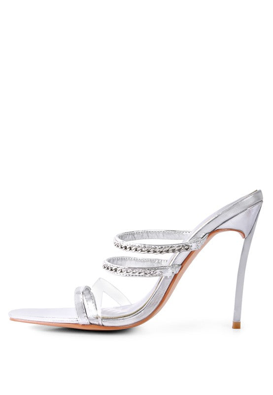 TICKLE ME High Heeled Toe Ring Sandals