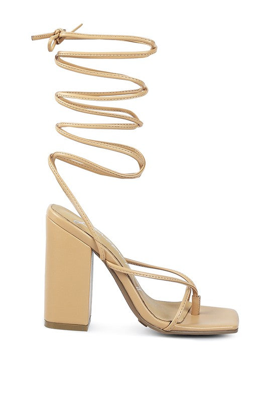 PIRI Tie Up Block Heeled Sandals