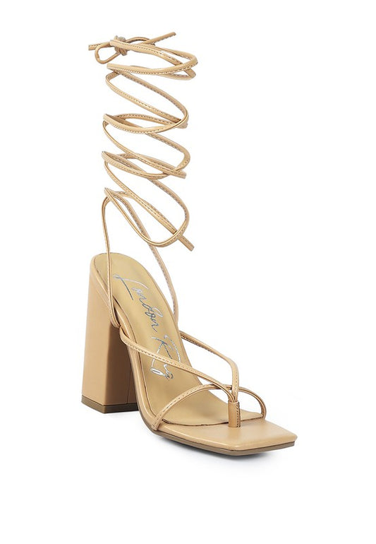 PIRI Tie Up Block Heeled Sandals