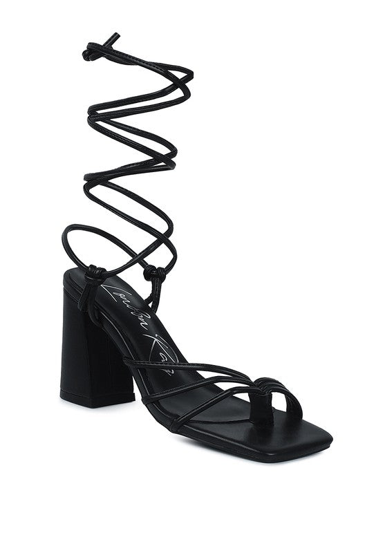 PIRI Tie Up Block Heeled Sandals