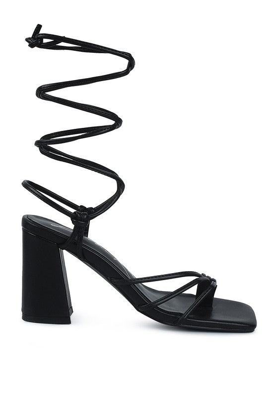 PIRI Tie Up Block Heeled Sandals