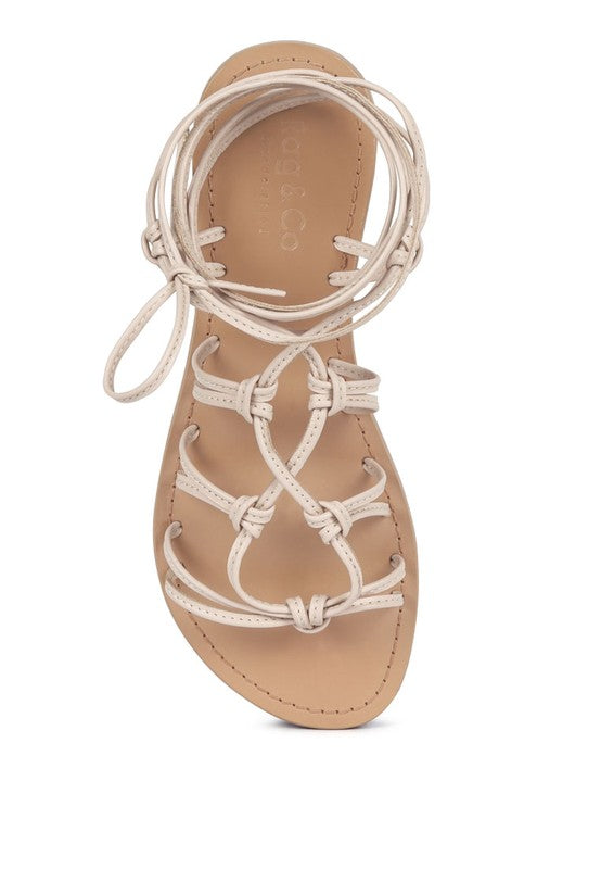 BAXEA Handcrafted Leather Tie Up Sandals