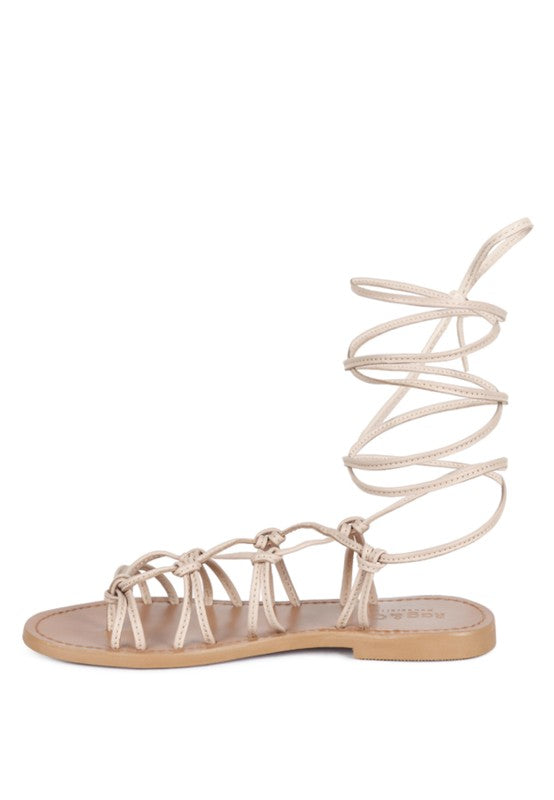 BAXEA Handcrafted Leather Tie Up Sandals