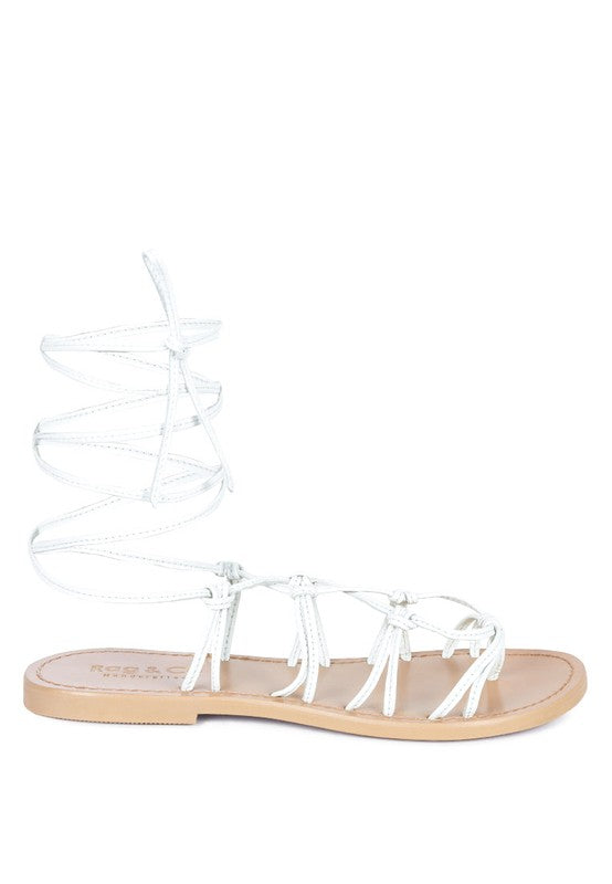 BAXEA Handcrafted Leather Tie Up Sandals