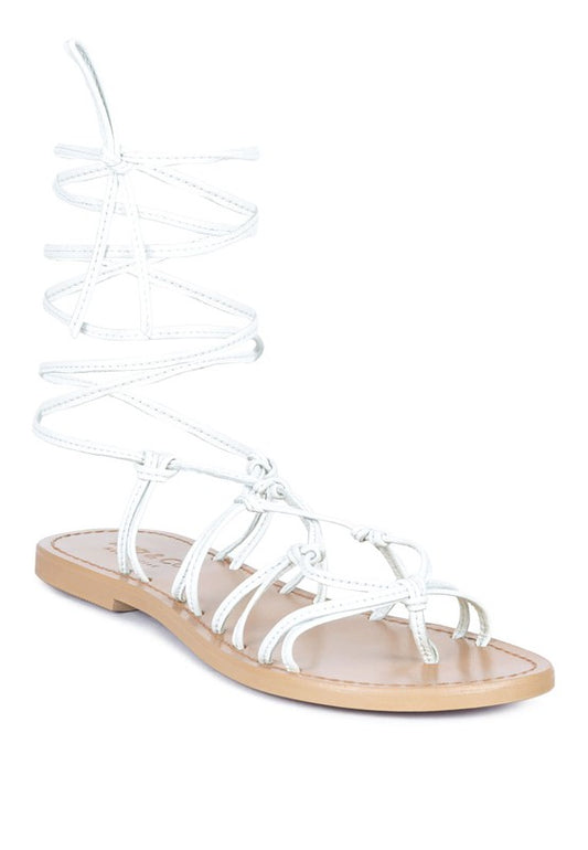 BAXEA Handcrafted Leather Tie Up Sandals