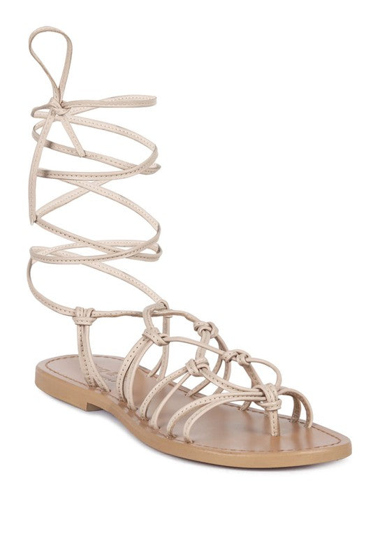 BAXEA Handcrafted Leather Tie Up Sandals