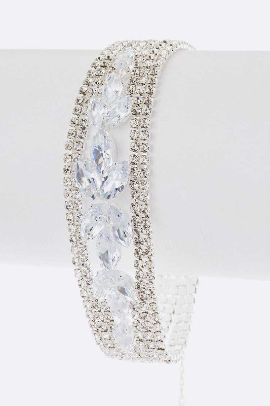 CZ Rhinestone Bridal Statement Bracelet