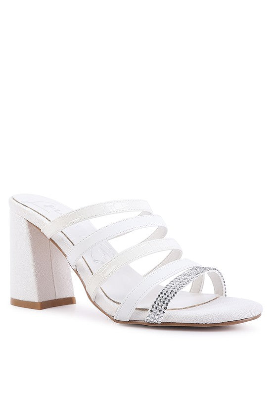 PEACHES Multi Strap Diamante Detail Sandals