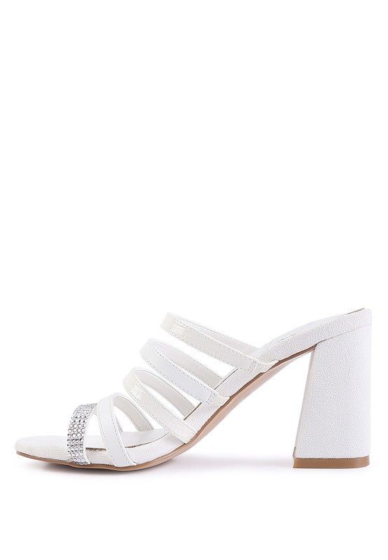 PEACHES Multi Strap Diamante Detail Sandals