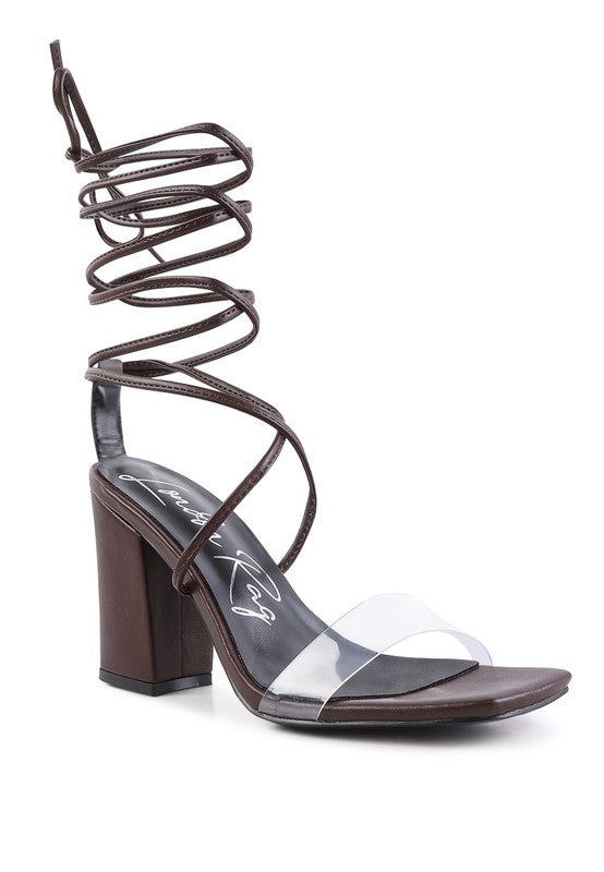 HIGH CULT Strappy Tie-Up Block Heels