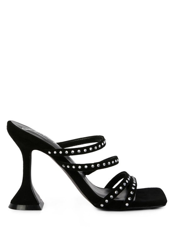 FACE ME Studded Mid Heel Strap Sandal