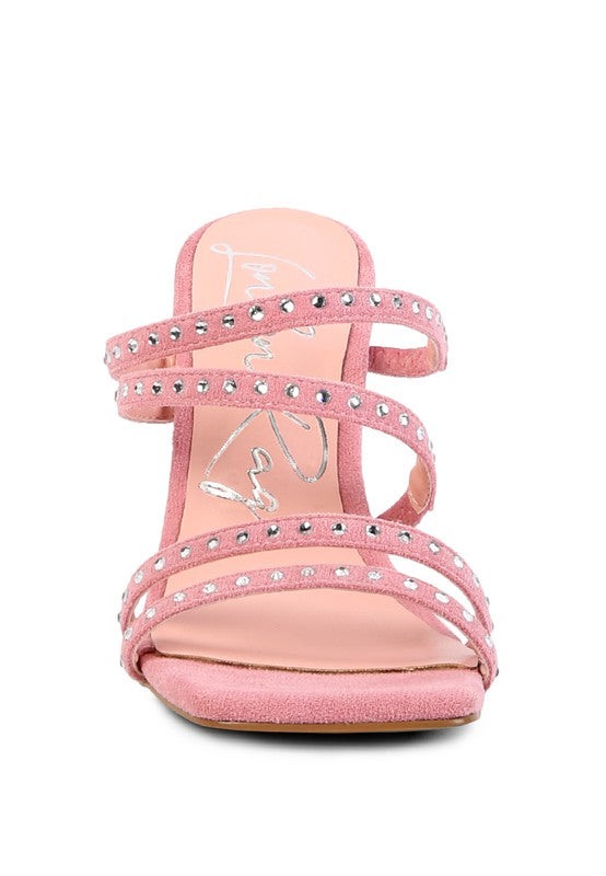 FACE ME Studded Mid Heel Strap Sandal