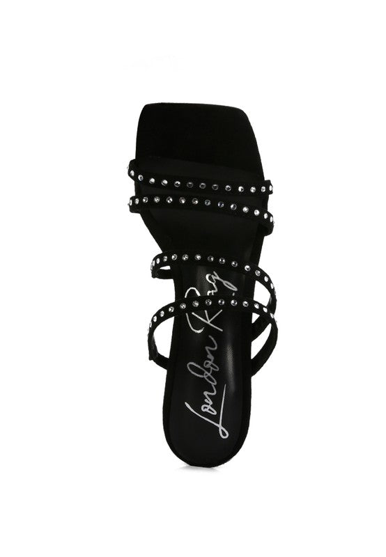 FACE ME Studded Mid Heel Strap Sandal