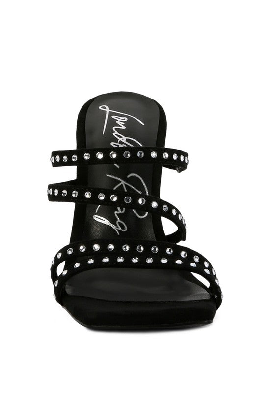 FACE ME Studded Mid Heel Strap Sandal