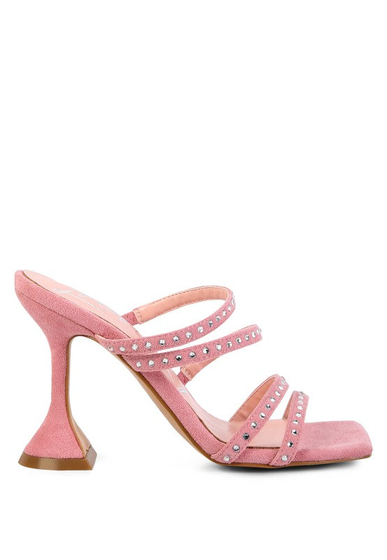 FACE ME Studded Mid Heel Strap Sandal