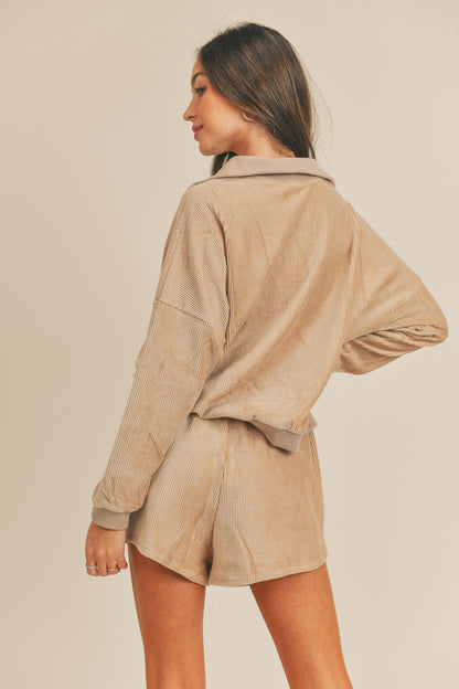 MABLE - Cozy Corduroy Top and Shorts Set