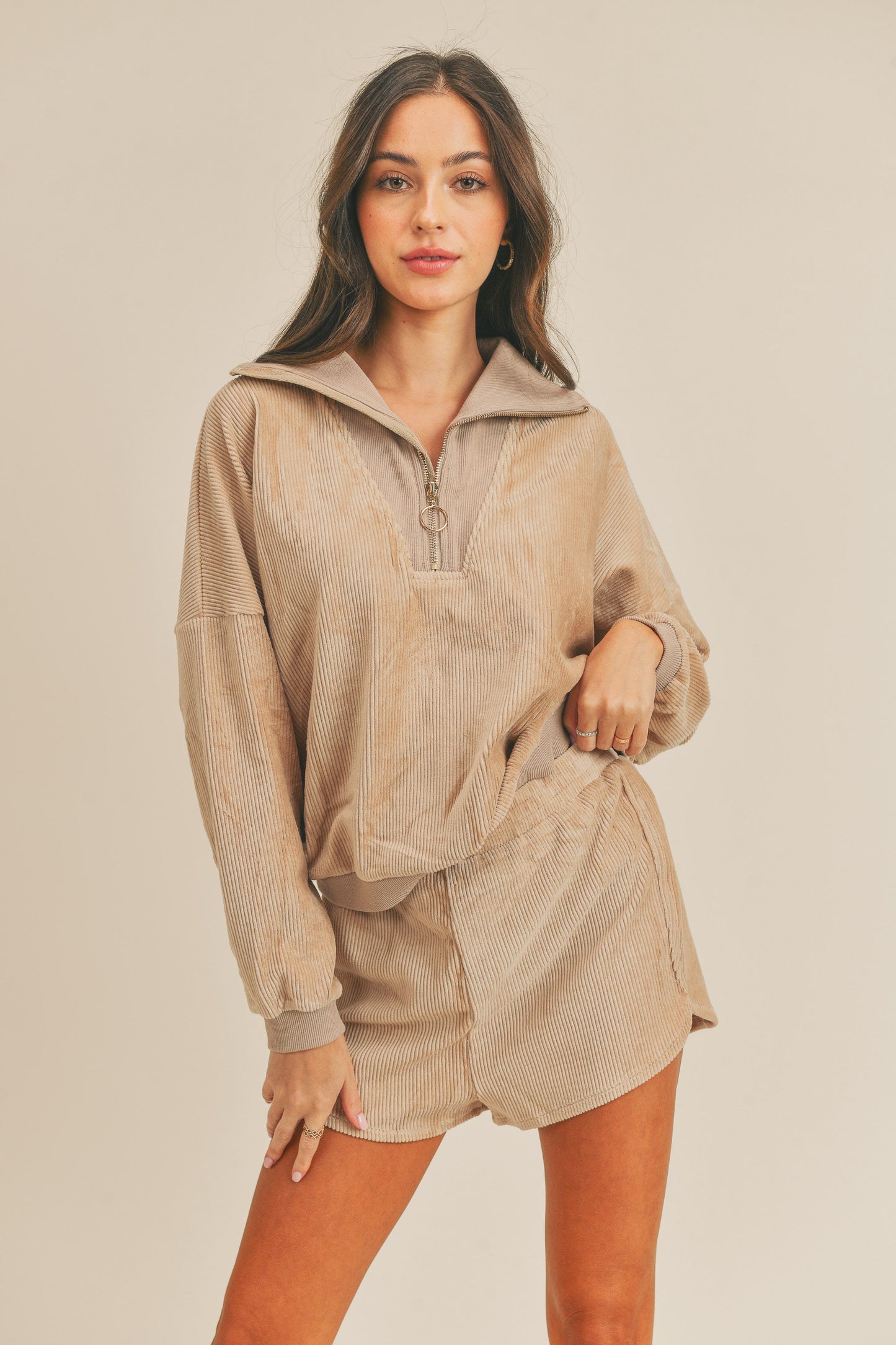 MABLE Cozy Corduroy Top and Shorts Set