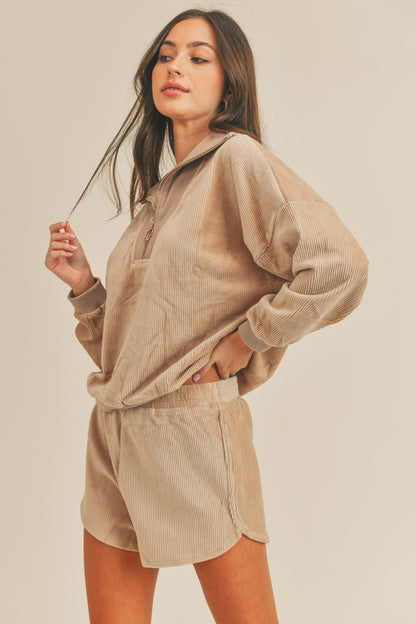 MABLE - Cozy Corduroy Top and Shorts Set