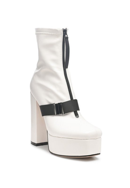 BOOMER Chunky High Block Heel Boots