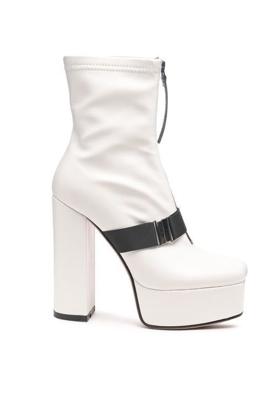 BOOMER Chunky High Block Heel Boots