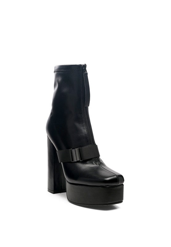 BOOMER Chunky High Block Heel Boots