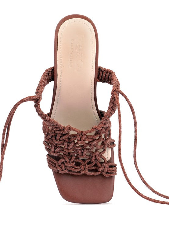 BEROE Braided Lace Up Sandal