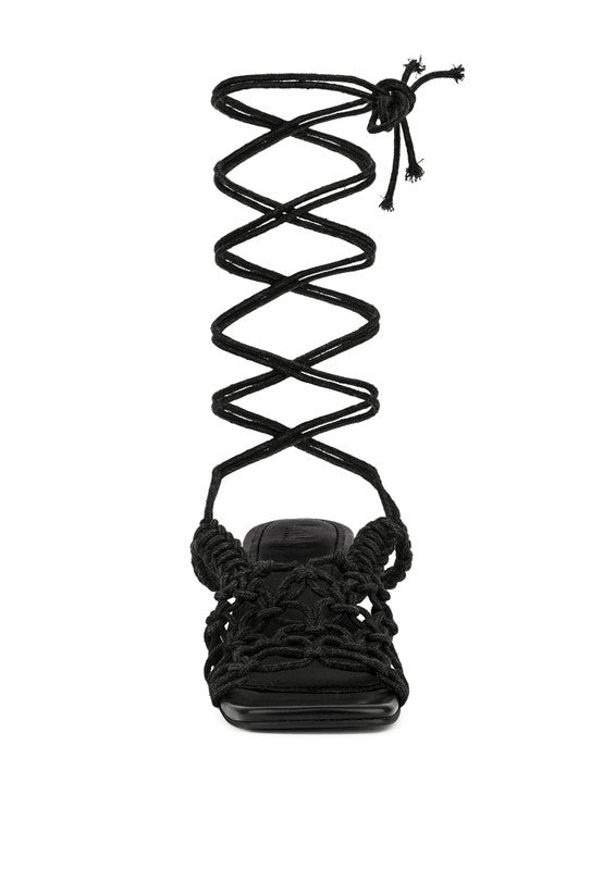 BEROE Braided Lace Up Sandal