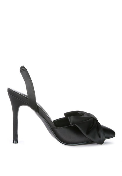 SMITTEN High Heeled Bow Slingback Sandals