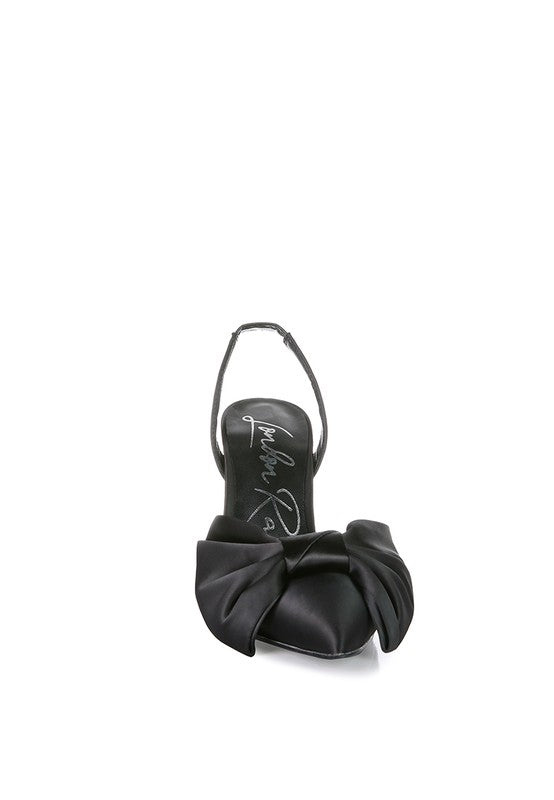 SMITTEN High Heeled Bow Slingback Sandals