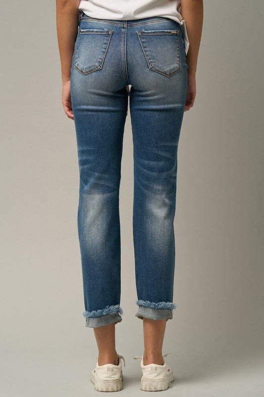 Mid-Rise Boyfriend Jeans