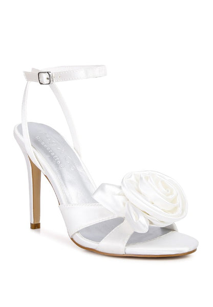 CHAUMET Rose Bow Satin Heeled Sandals